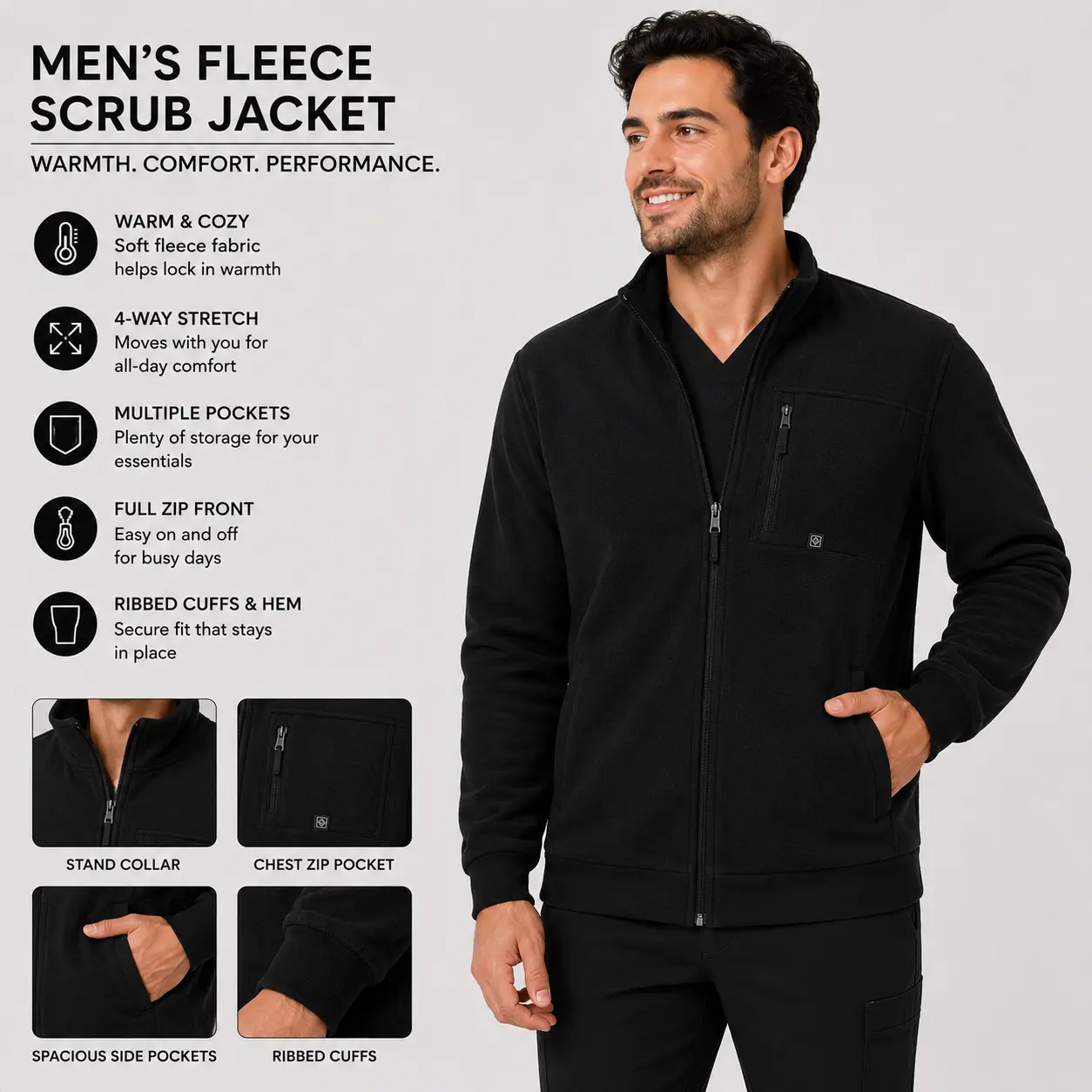 Fleece Scrub Jacket