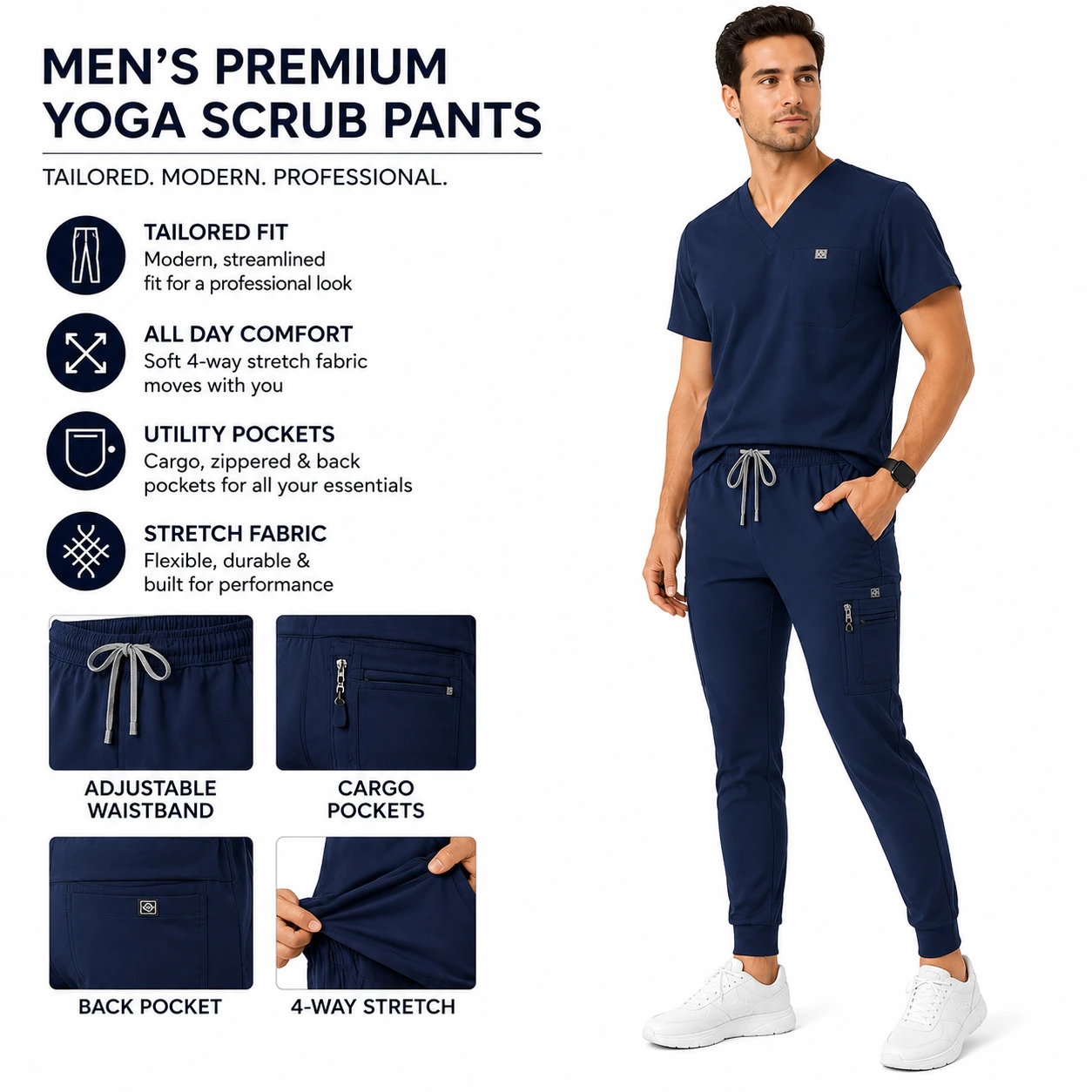 Yoga Scrub Pants Men