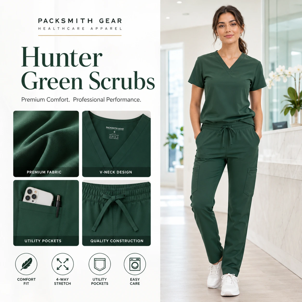 Hunter Green Scrubs