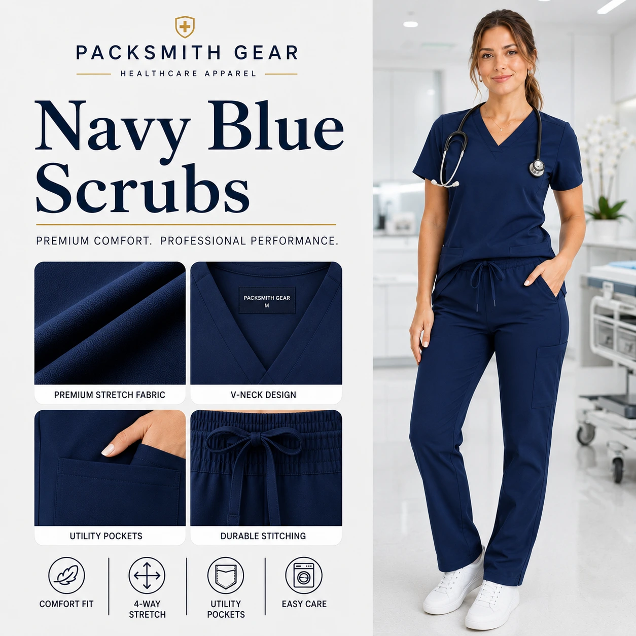 Navy Blue Scrubs