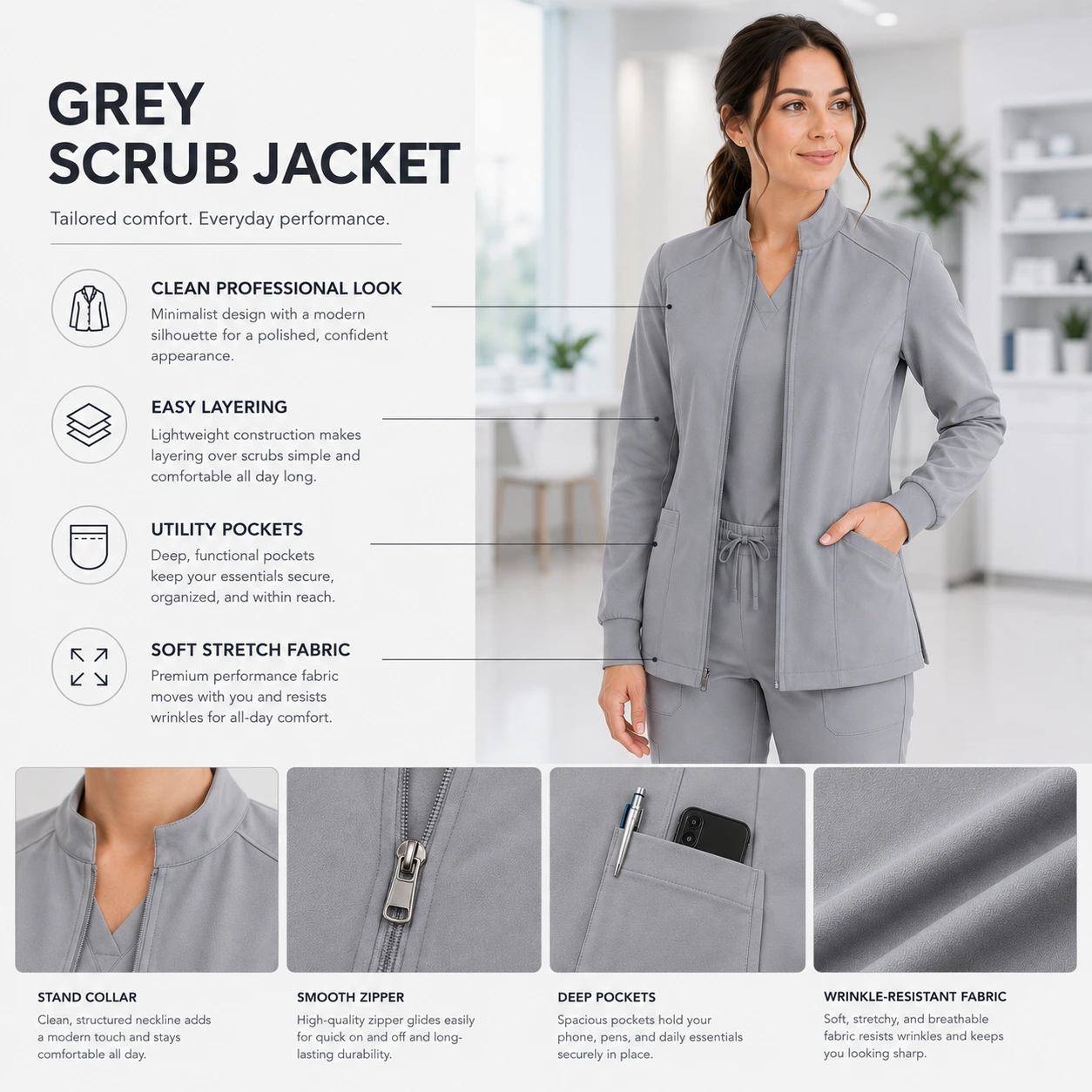 Scrub Jacket For Nurses