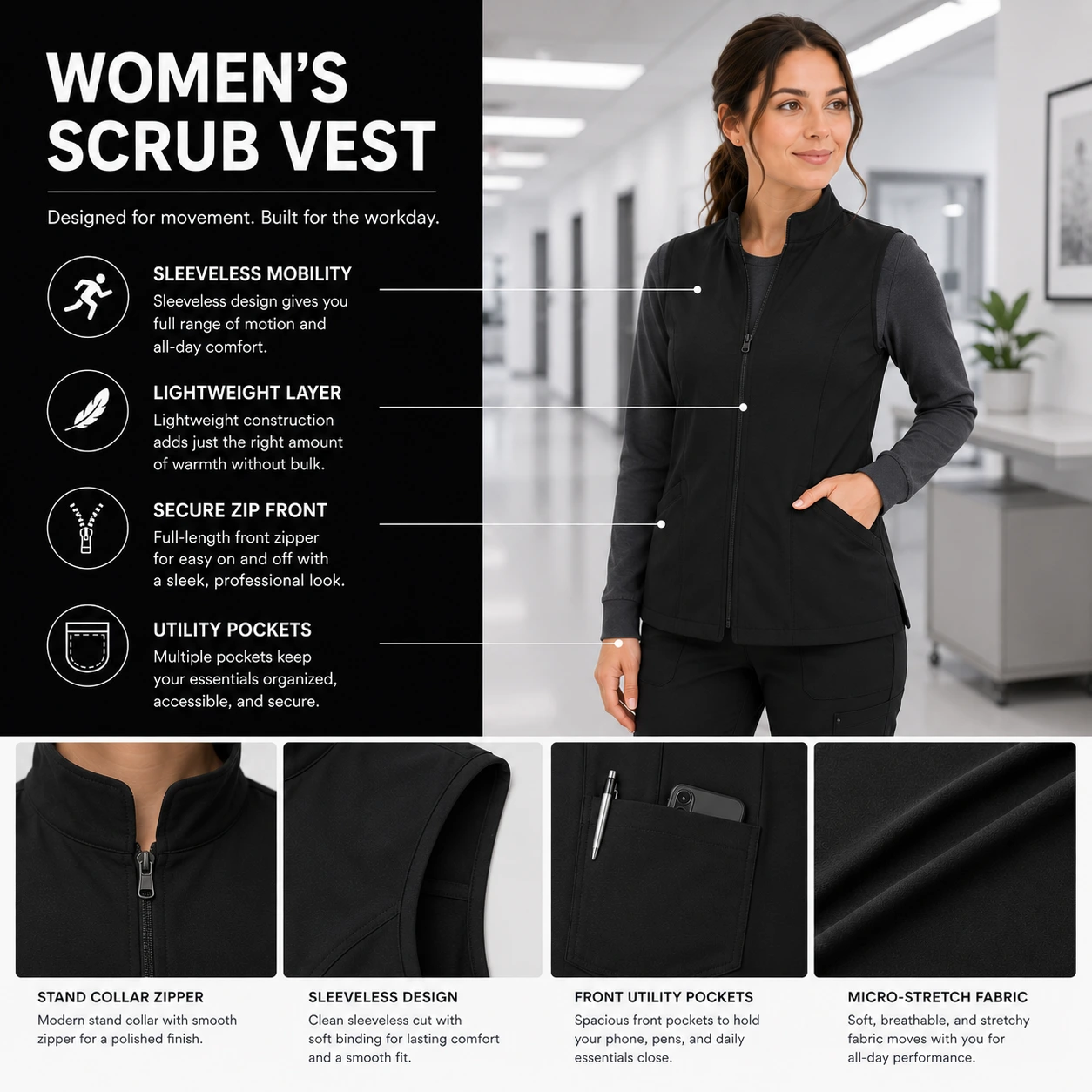Scrub Vest Women