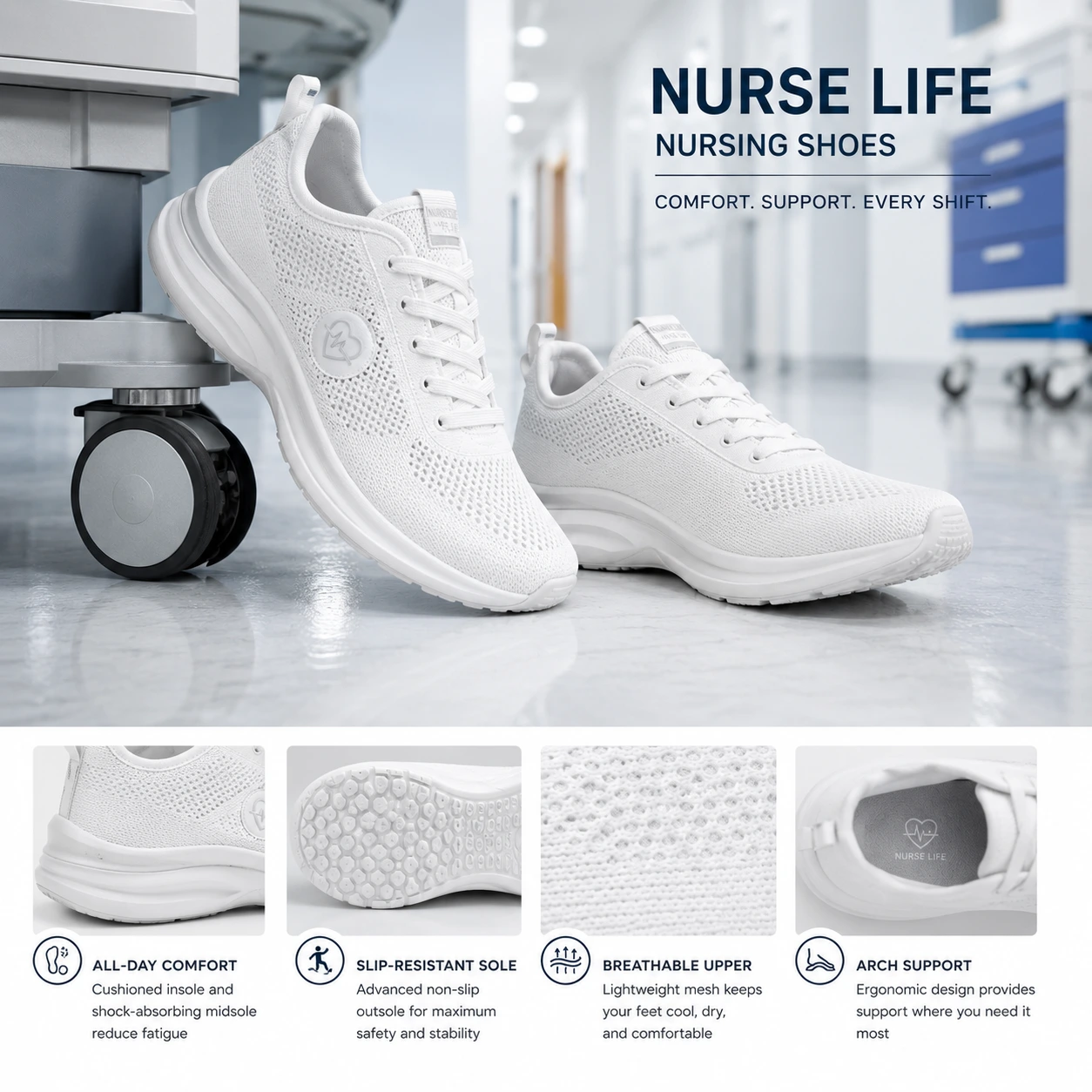 White Nursing Shoes