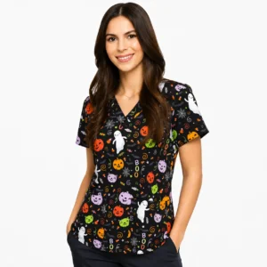 Halloween Scrub Top Women USA